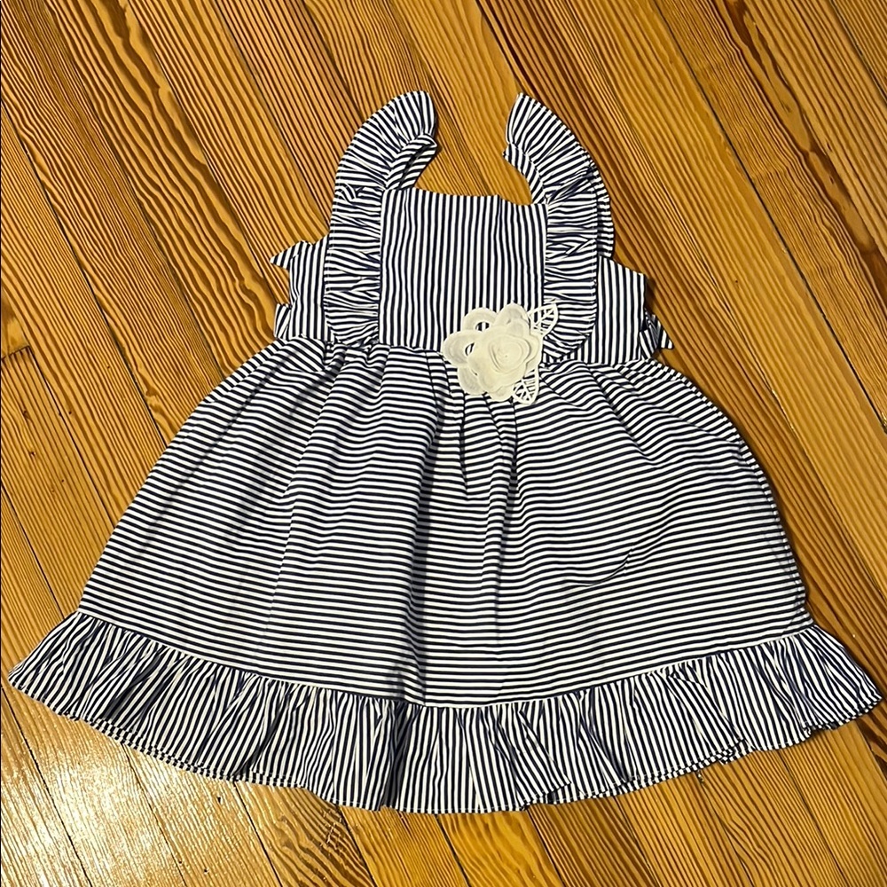 Rare Editions Navy and White Striped Sundress
Size 3T